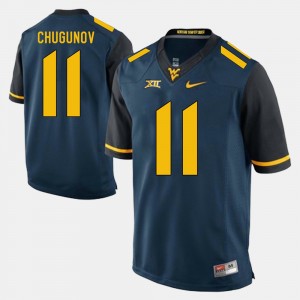 Men Alumni Football Game #11 WV Chris Chugunov college Jersey - Blue