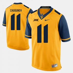 Men's WV Alumni Football Game #11 Chris Chugunov college Jersey - Gold
