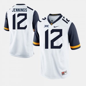 Men's #12 West Virginia Mountaineers Alumni Football Game Gary Jennings college Jersey - White