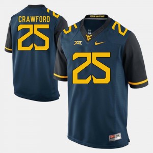 Men #25 Mountaineers Alumni Football Game Justin Crawford college Jersey - Blue