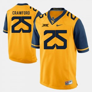 Men Alumni Football Game WV #25 Justin Crawford college Jersey - Gold