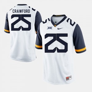 Men's #25 Mountaineers Alumni Football Game Justin Crawford college Jersey - White