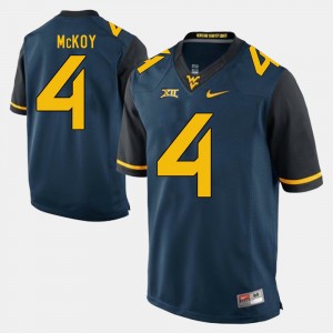 Men West Virginia University Alumni Football Game #4 Kennedy McKoy college Jersey - Blue