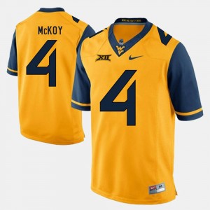 Men WVU #4 Alumni Football Game Kennedy McKoy college Jersey - Gold
