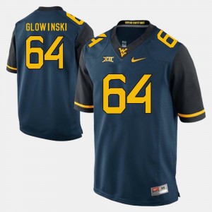 Men WV #64 Alumni Football Game Mark Glowinski college Jersey - Blue