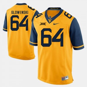 Men's Mountaineers #64 Alumni Football Game Mark Glowinski college Jersey - Gold