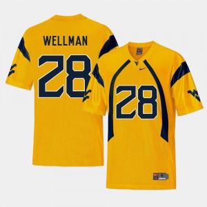 Men's Football Replica Mountaineers #28 Elijah Wellman college Jersey - Gold