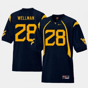Mens Football Replica #28 West Virginia Mountaineers Elijah Wellman college Jersey - Navy