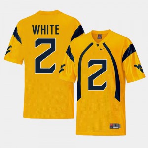 Mens Replica #2 West Virginia Football Ka'Raun White college Jersey - Gold