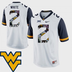 Mens Pictorial Fashion Football West Virginia Mountaineers #2 Ka'Raun White college Jersey - White