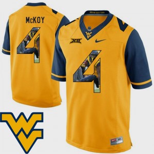 Men's Football West Virginia University Pictorial Fashion #4 Kennedy McKoy college Jersey - Gold