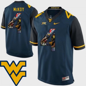 Men Pictorial Fashion West Virginia University #4 Football Kennedy McKoy college Jersey - Navy