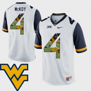 Men #4 Pictorial Fashion WVU Football Kennedy McKoy college Jersey - White