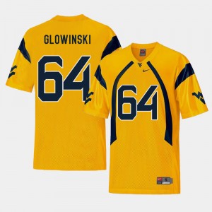 Men's Football West Virginia #64 Replica Mark Glowinski college Jersey - Gold
