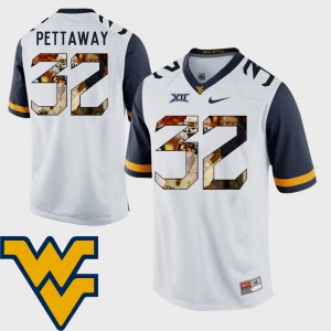 Mens Pictorial Fashion WVU Football #32 Martell Pettaway college Jersey - White
