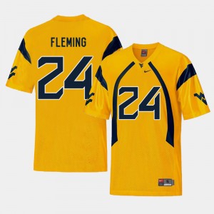 Men's Football Replica West Virginia University #24 Maurice Fleming college Jersey - Gold