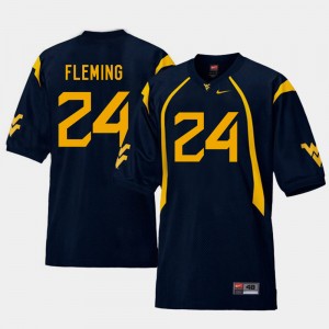 Men's West Virginia University #24 Replica Football Maurice Fleming college Jersey - Navy