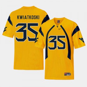 Men's Football #35 WVU Replica Nick Kwiatkoski college Jersey - Gold