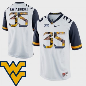 Men Mountaineers Football #35 Pictorial Fashion Nick Kwiatkoski college Jersey - White