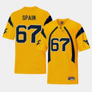 Men Replica WV Football #67 Quinton Spain college Jersey - Gold