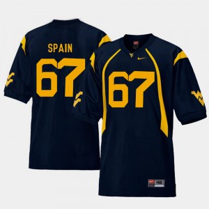 Men's #67 Mountaineers Replica Football Quinton Spain college Jersey - Navy