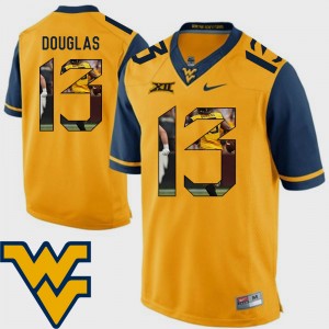 Men's Football WVU Pictorial Fashion #13 Rasul Douglas college Jersey - Gold