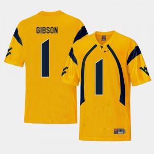 Men #1 Football Replica WV Shelton Gibson college Jersey - Gold