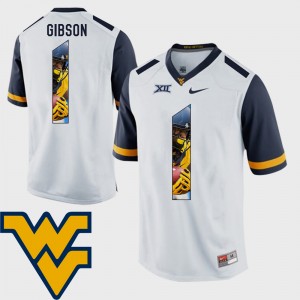 Men's Mountaineers #1 Football Pictorial Fashion Shelton Gibson college Jersey - White