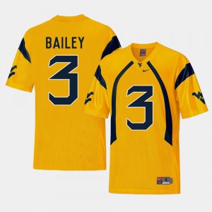 Men's Replica #3 Mountaineers Football Stedman Bailey college Jersey - Gold