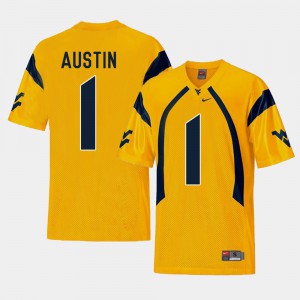 Men Football Replica #1 West Virginia Mountaineers Tavon Austin college Jersey - Gold