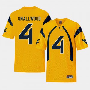 Mens West Virginia University Football Replica #4 Wendell Smallwood college Jersey - Gold