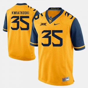 Mens West Virginia #35 Alumni Football Game Nick Kwiatkoski college Jersey - Gold