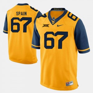 Men's Mountaineers Alumni Football Game #67 Quinton Spain college Jersey - Gold