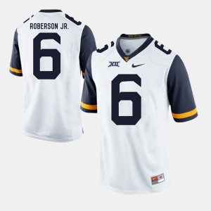 Mens #6 WVU Alumni Football Game Reggie Roberson Jr. college Jersey - White