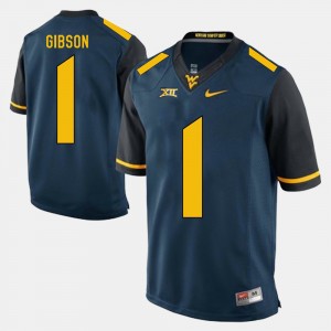 Mens Alumni Football Game #1 West Virginia Shelton Gibson college Jersey - Blue