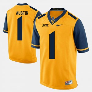 Men's #1 WV Alumni Football Game Tavon Austin college Jersey - Gold