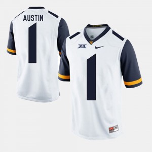 Men Alumni Football Game Mountaineers #1 Tavon Austin college Jersey - White