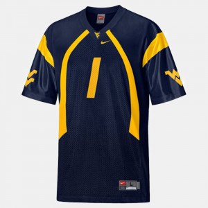 Men WVU #1 Football Tavon Austin college Jersey - Blue